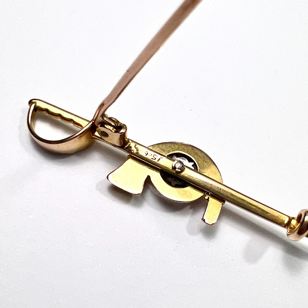 Edwardian 15CT Gold Yorkshire Sweetheart Brooch View VI