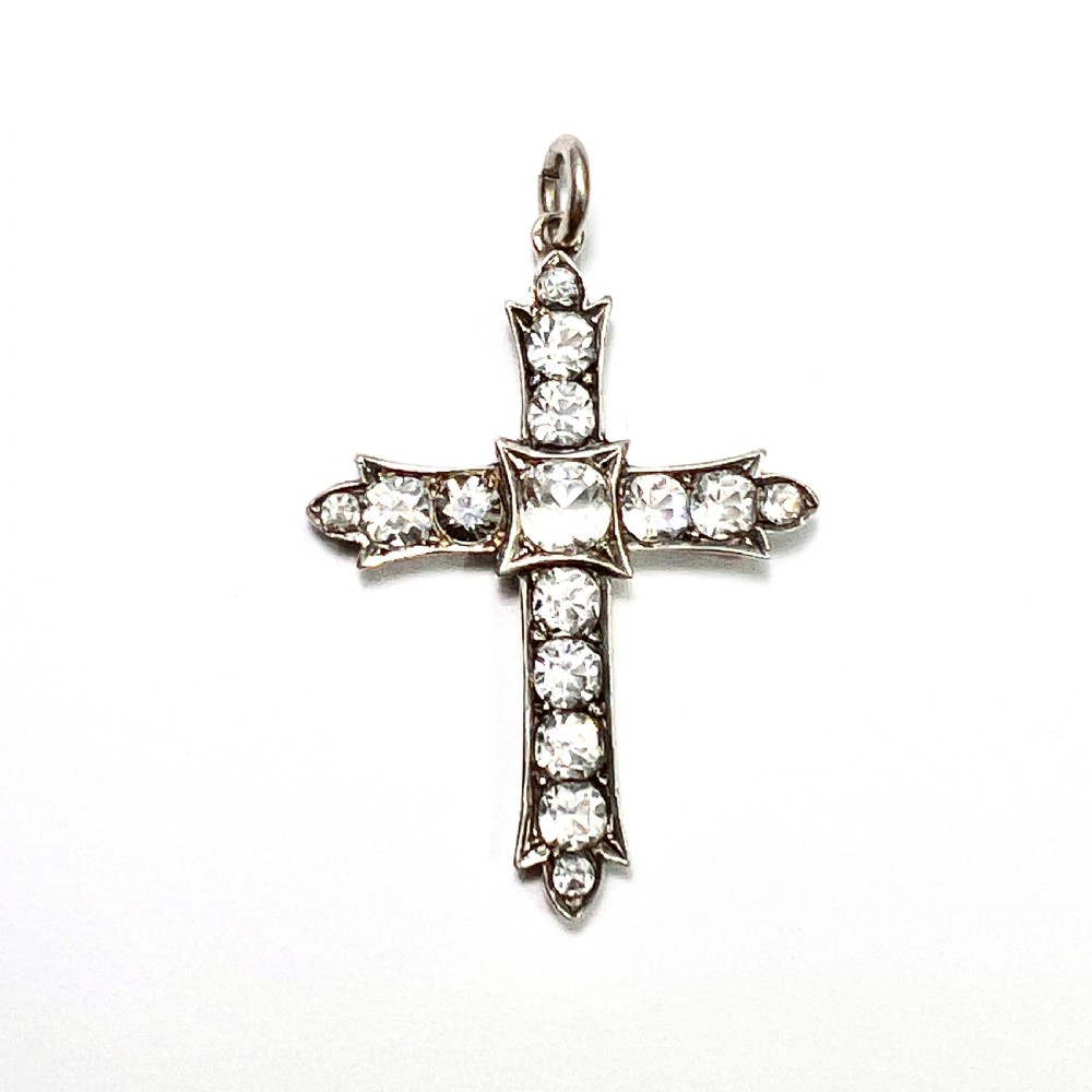 Antique Silver Paste Cross Pendant
