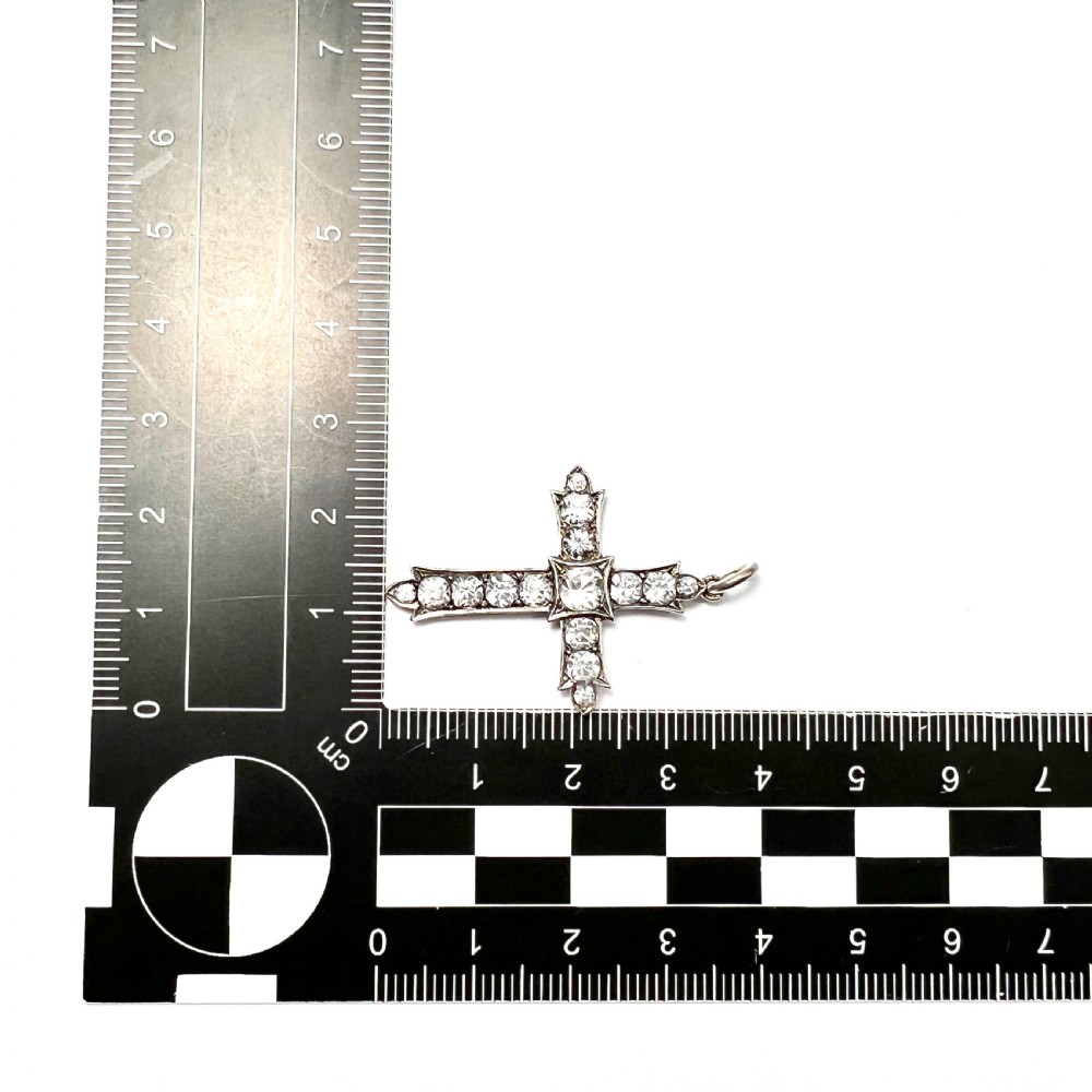 Antique Silver Paste Cross Pendant View III