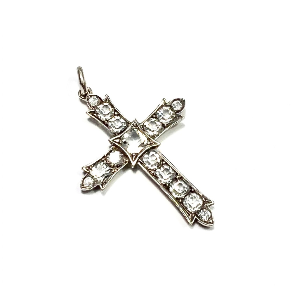 Antique Silver Paste Cross Pendant View IV