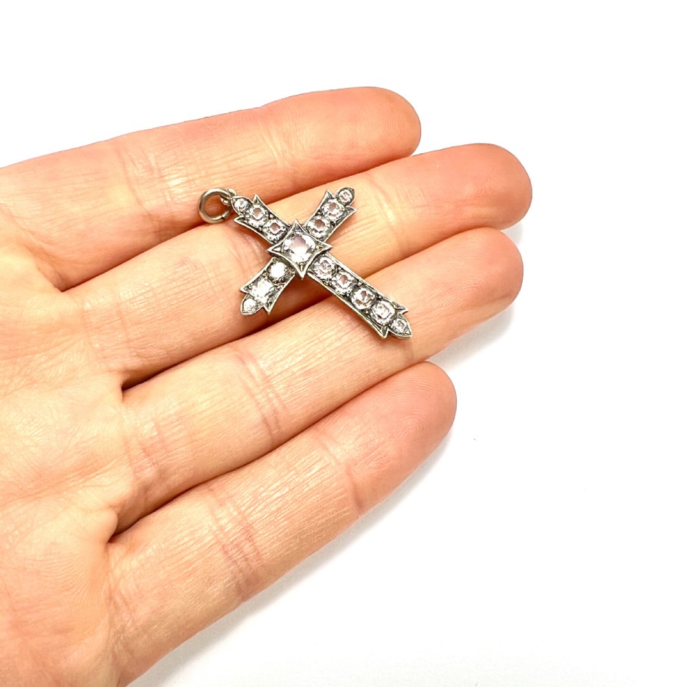 Antique Silver Paste Cross Pendant View VI