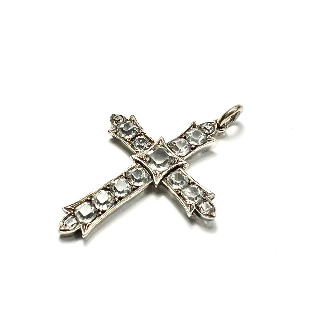 Antique Silver Paste Cross Pendant View VII