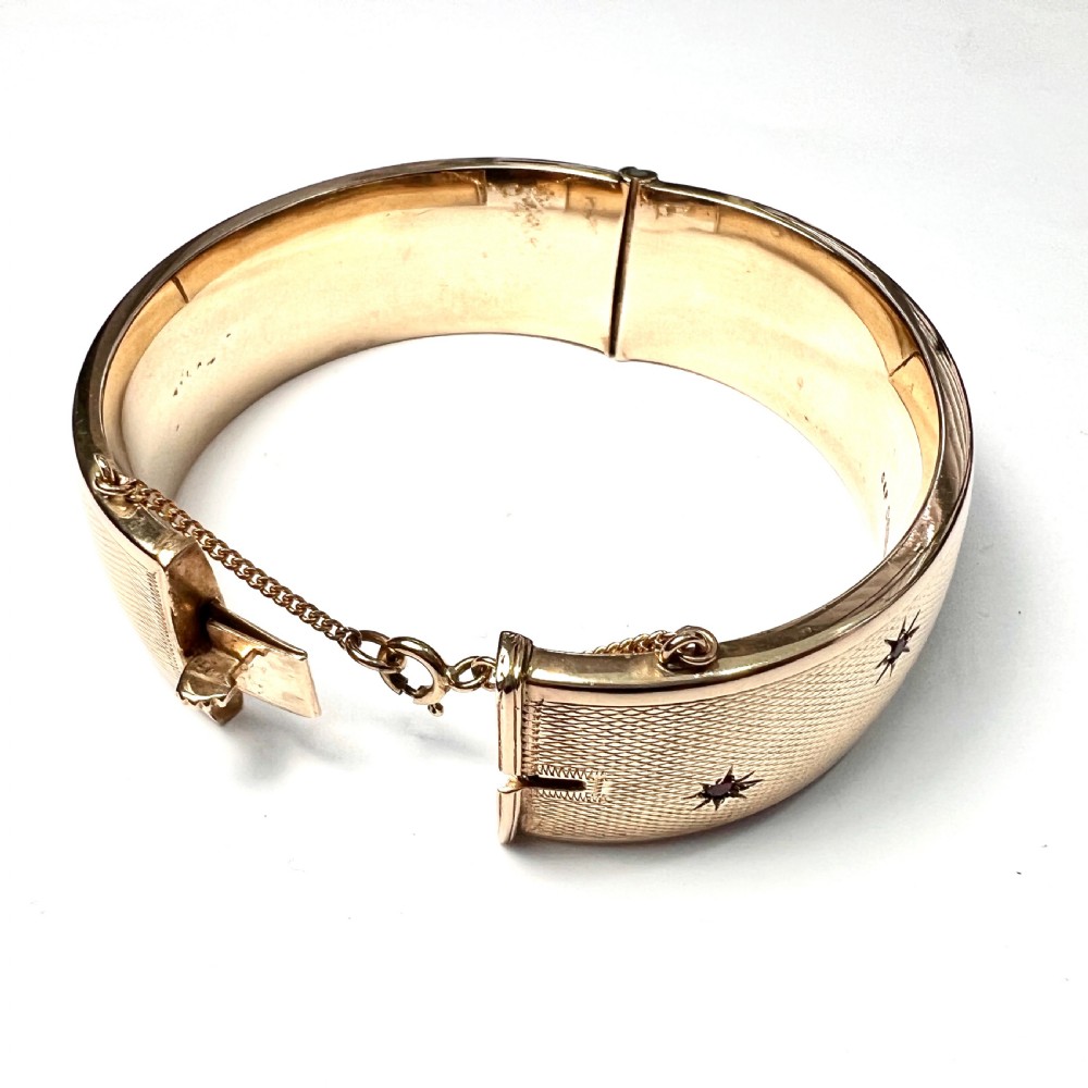 Vintage 1961 Ruby Star Gold Bangle by Cropp & Farr View III