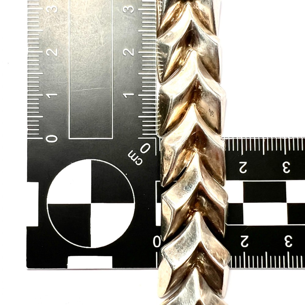 Vintage Enrique Ledesma Silver Chevron Collar Necklace  View III