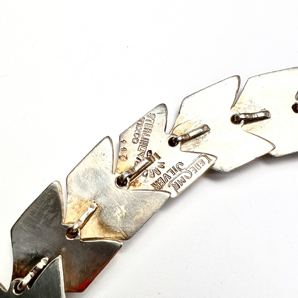 Vintage Enrique Ledesma Silver Chevron Collar Necklace  View IV