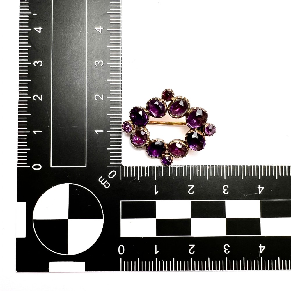 Georgian 9CT Gold Amethyst Brooch View VI