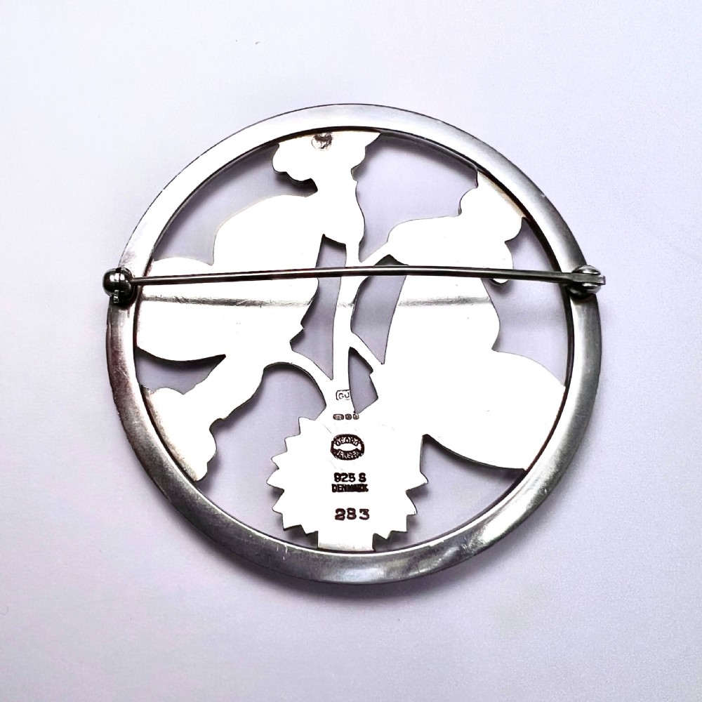 Moonlight Blossom Silver Butterflies Brooch by Arno Malinowski for Georg Jensen  View IV