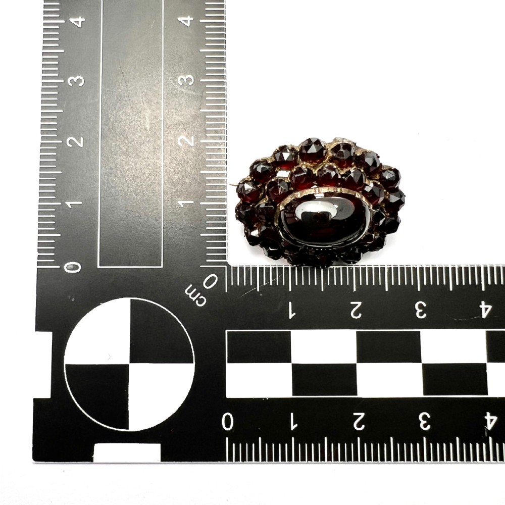 Victorian Garnet Carbuncle Cluster Brooch  View II