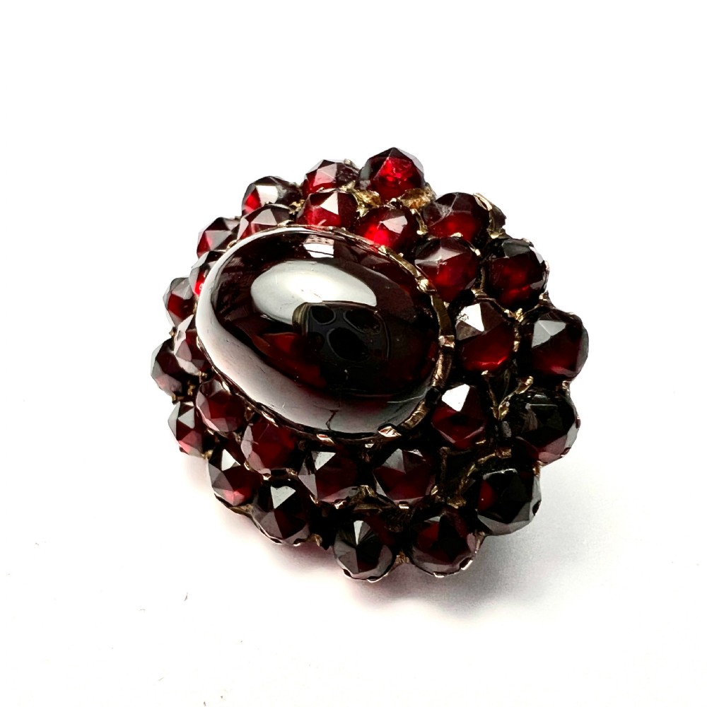 Victorian Garnet Carbuncle Cluster Brooch  View IV