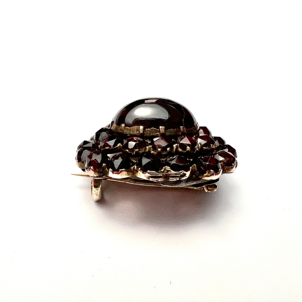 Victorian Garnet Carbuncle Cluster Brooch  View VI