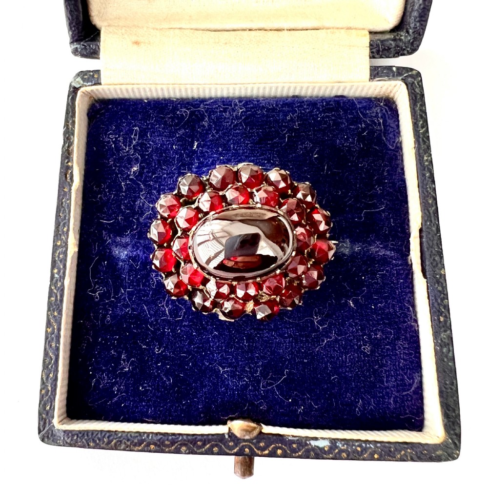 Victorian Garnet Carbuncle Cluster Brooch  View VIII