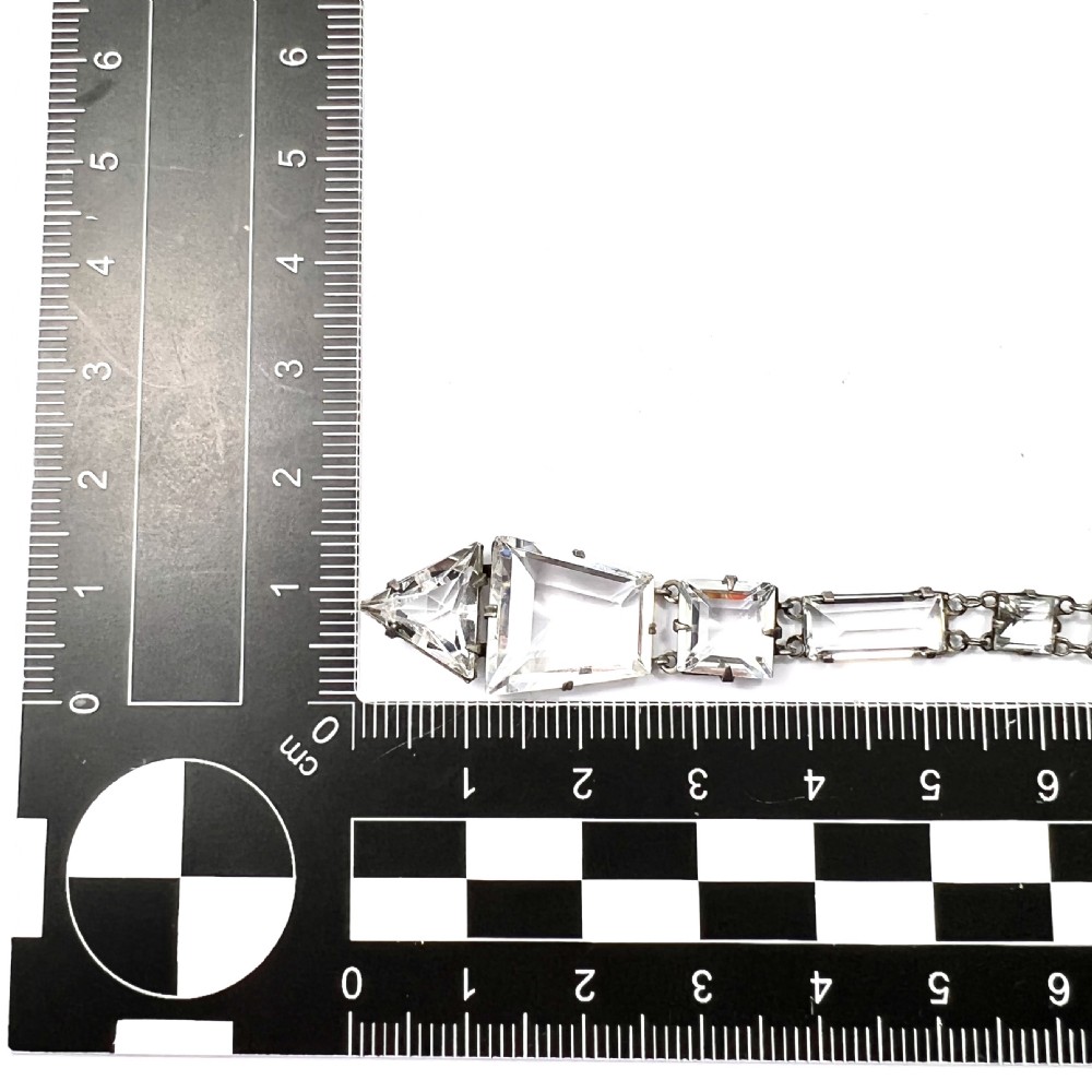 Art Deco 1920s Platinon Paste Pendant Necklace View II