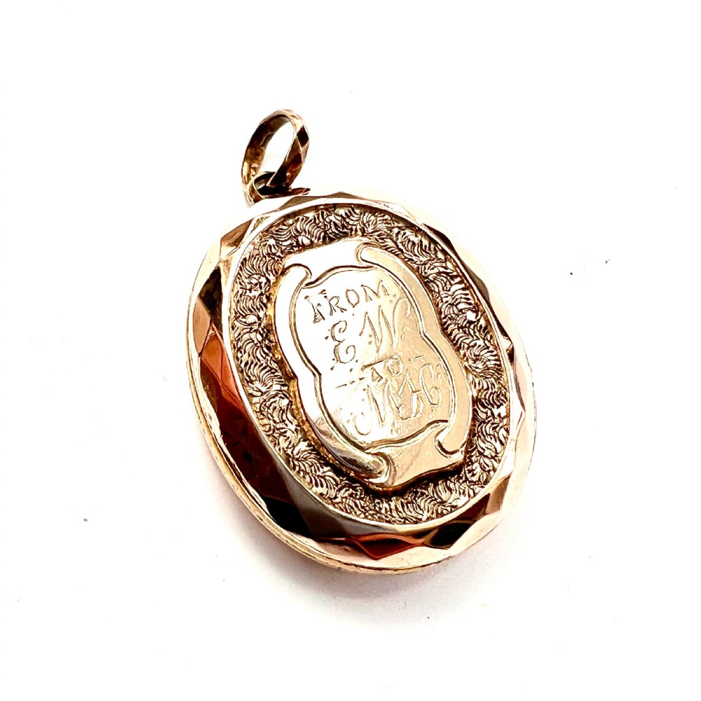 Victorian Coral, Pearl, 9CT Gold Oval Anchor Locket View IV