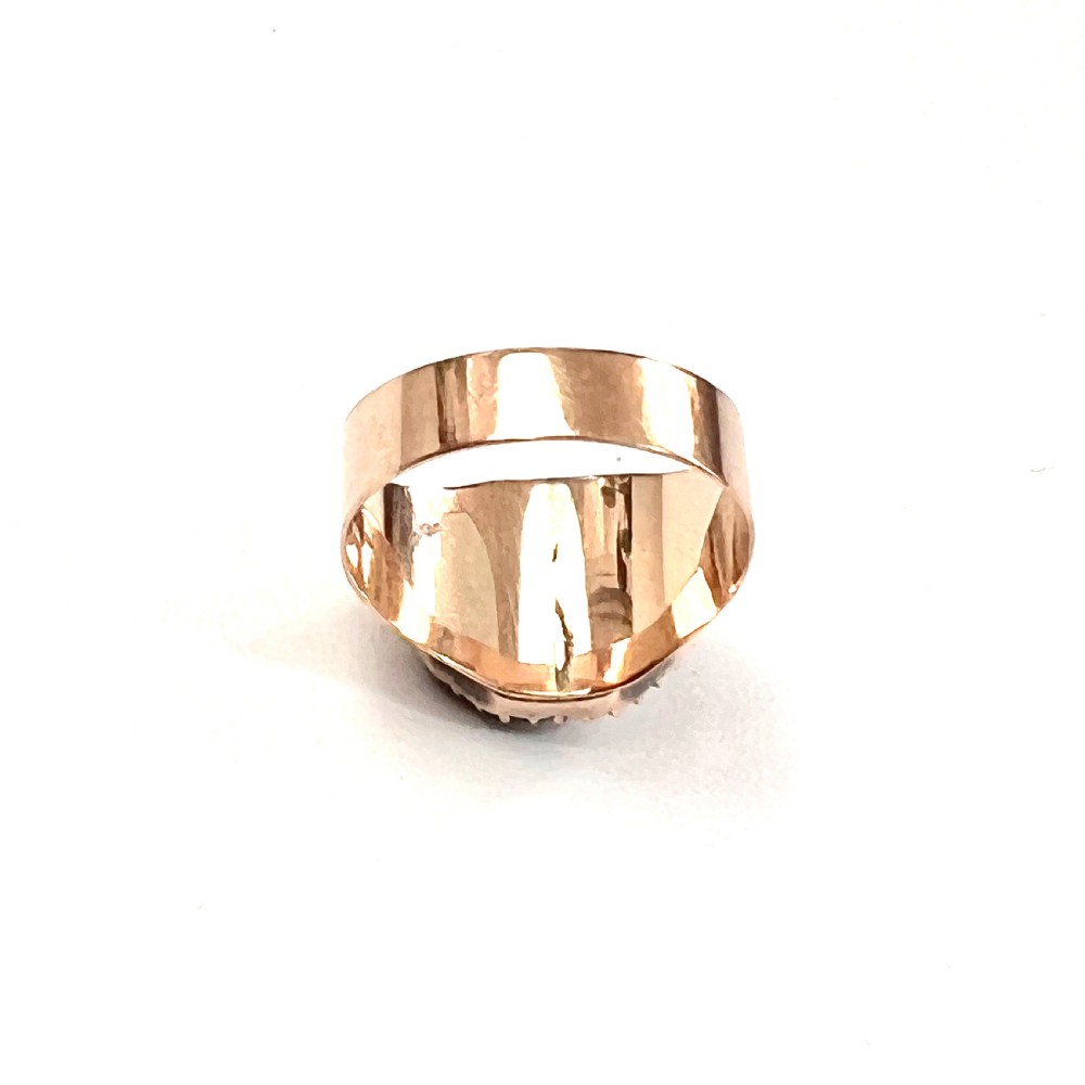 Georgian 9CT Rose Gold Paste Golden Topaz Ring View III