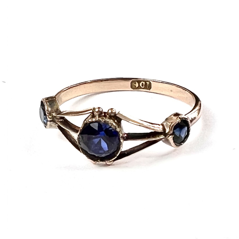 Antique Sapphire 9CT Gold Arts and Crafts Ring