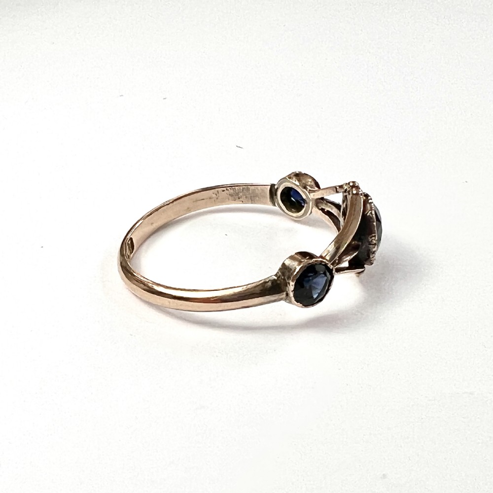 Antique Sapphire 9CT Gold Arts and Crafts Ring View III