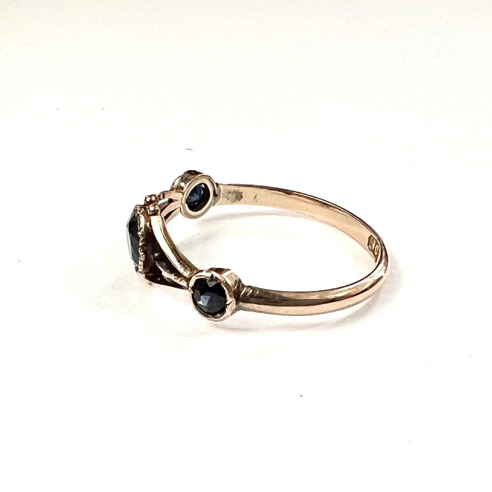 Antique Sapphire 9CT Gold Arts and Crafts Ring View IV