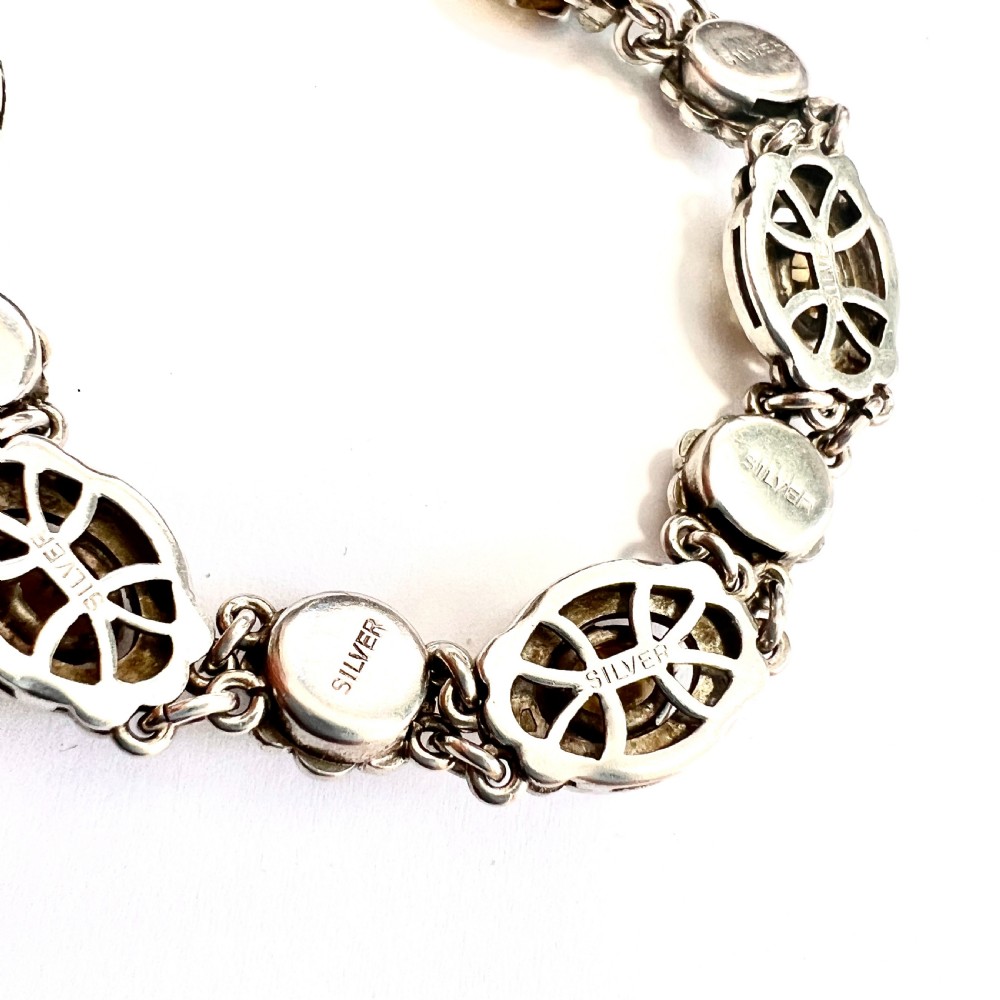 Art Deco Silver Paste Citrine Cocktail Bracelet View VI