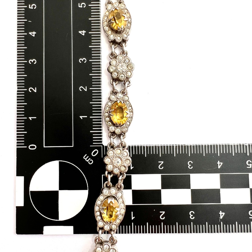 Art Deco Silver Paste Citrine Cocktail Bracelet View IX