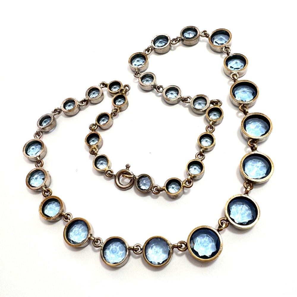 Art Deco Blue Paste Riviere Necklace View VI