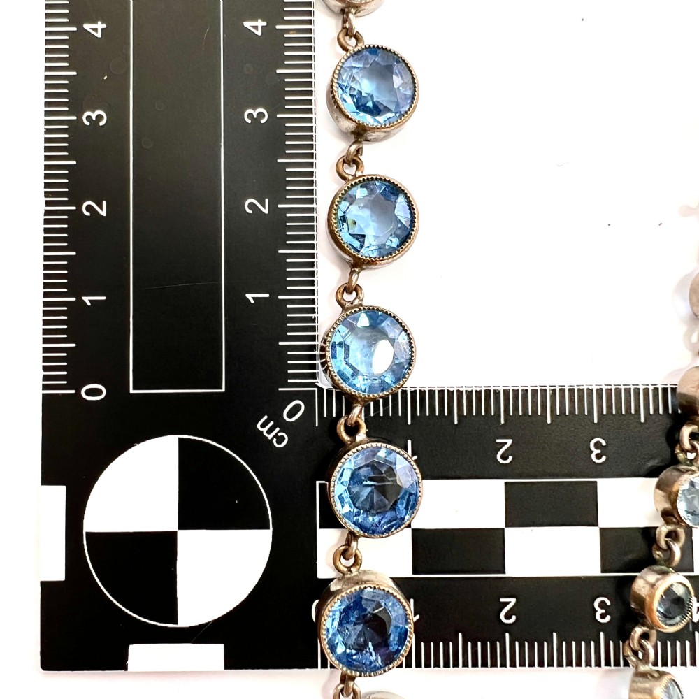 Art Deco Blue Paste Riviere Necklace View VIII