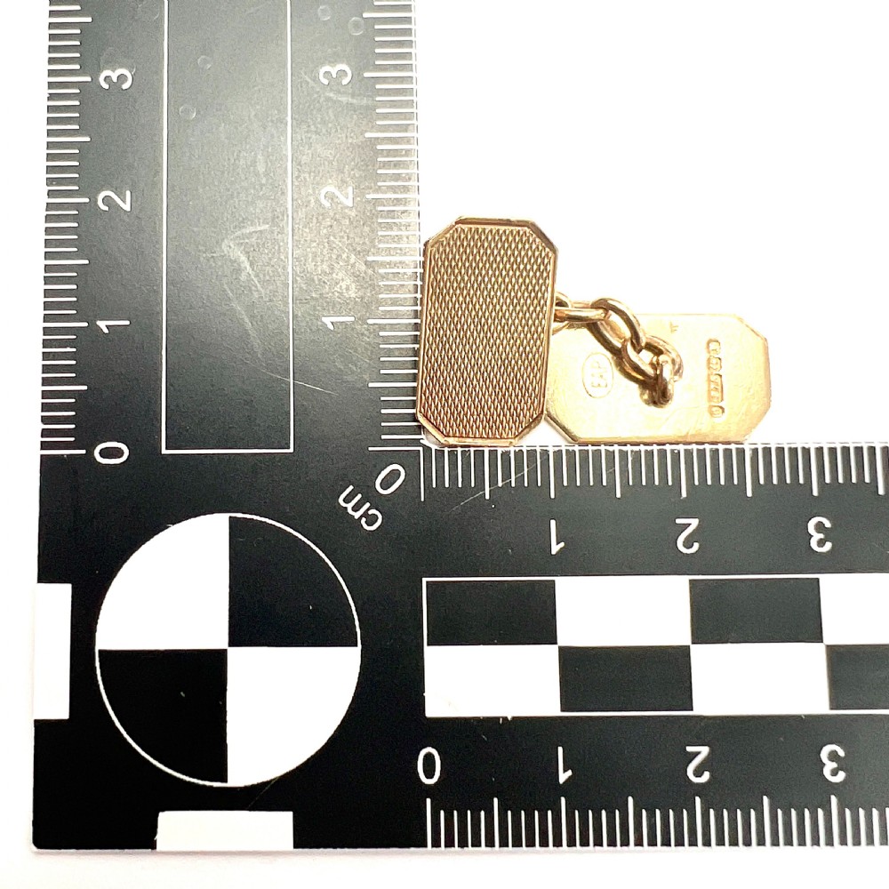 Solid 9CT Gold Art Deco Chain Link Cufflinks View V