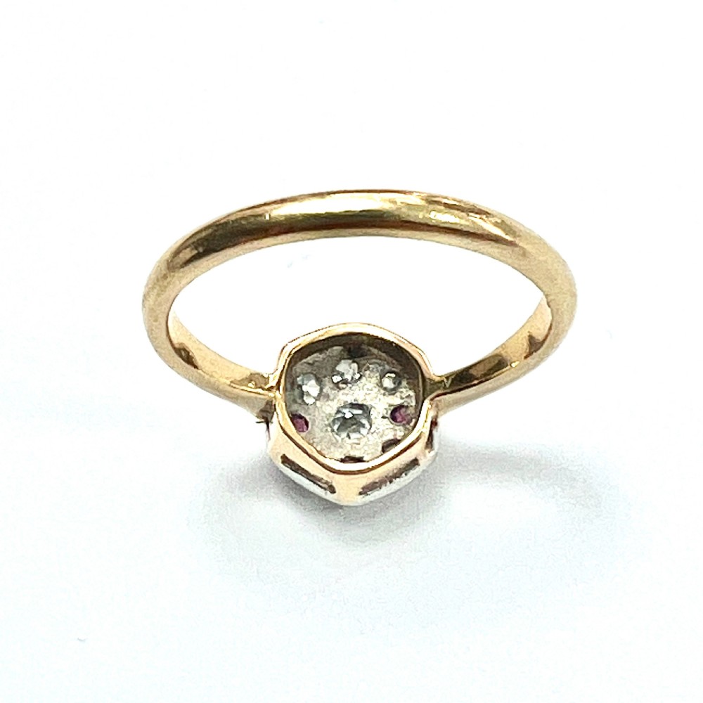 Art Deco Ruby and Diamond 18CT Gold Palladium Ring View VI