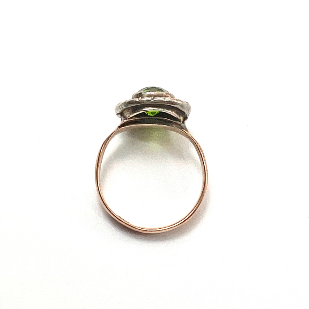 Art Deco 9CT Gold and Silver Paste Marcasite Halo Ring View V
