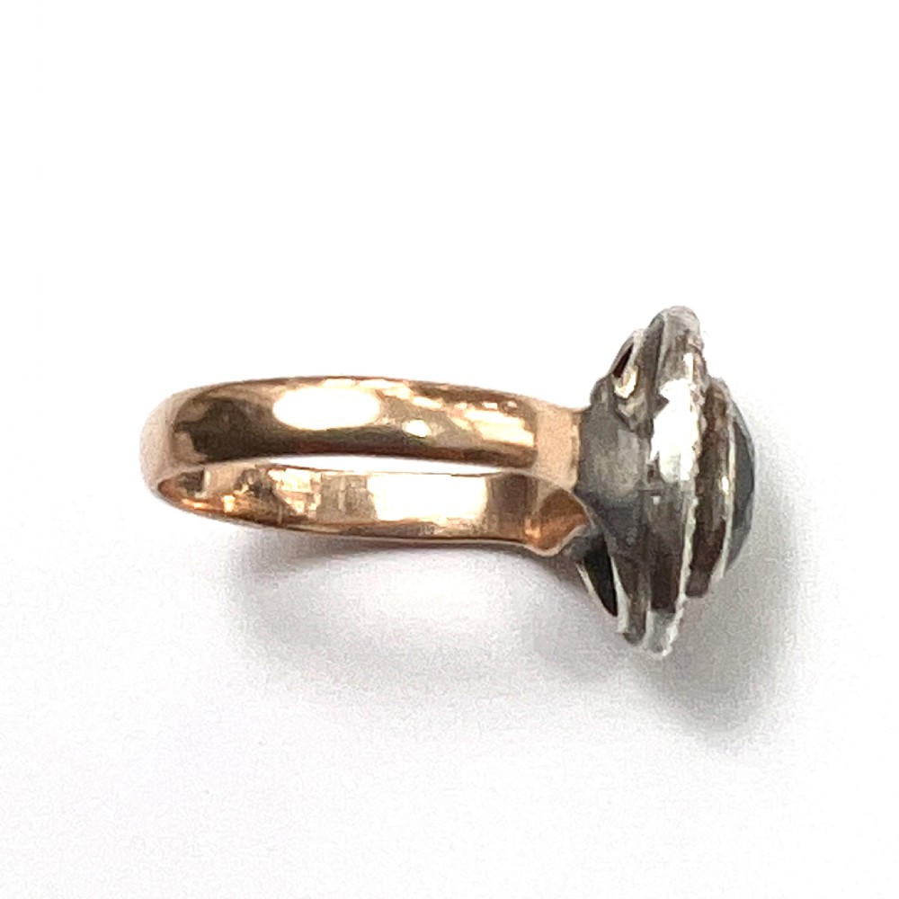 Art Deco 9CT Gold and Silver Paste Marcasite Halo Ring View VII