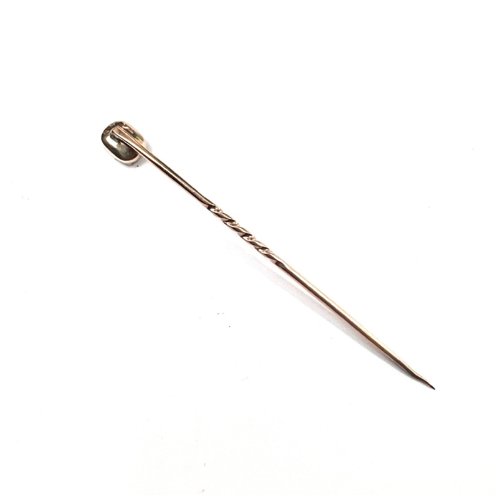 Georgian 9CT Gold Aquamarine Stick Pin View VII