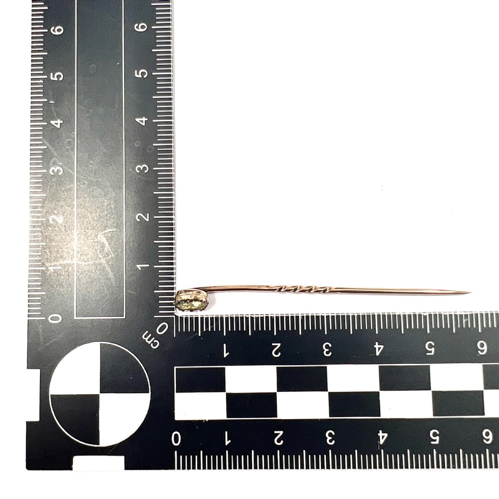Georgian 9CT Gold Aquamarine Stick Pin View VIII