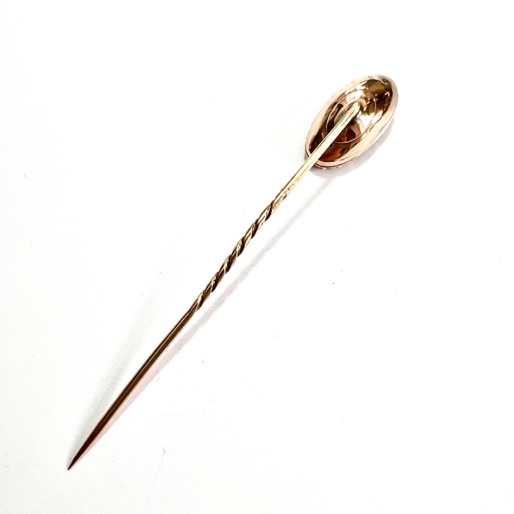Georgian 9CT Rose Gold Purple Paste Stick Pin View VI