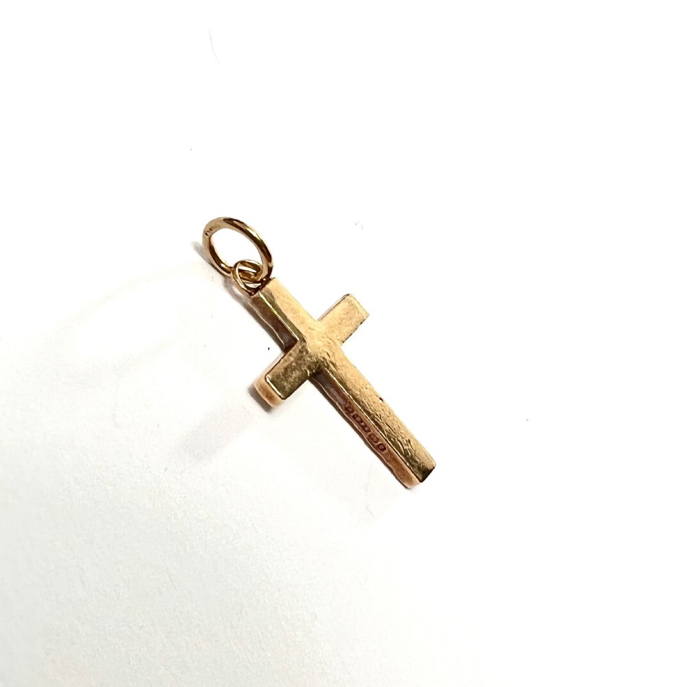 Tiny Victorian Engraved 9CT Gold Cross Pendant View VI