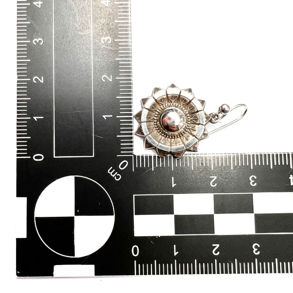 Victorian Silver Sunburst Earrings View VII