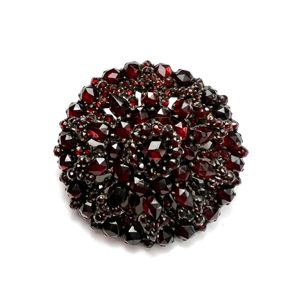 Large Victorian Bohemian Garnet Cluster Brooch
 View II