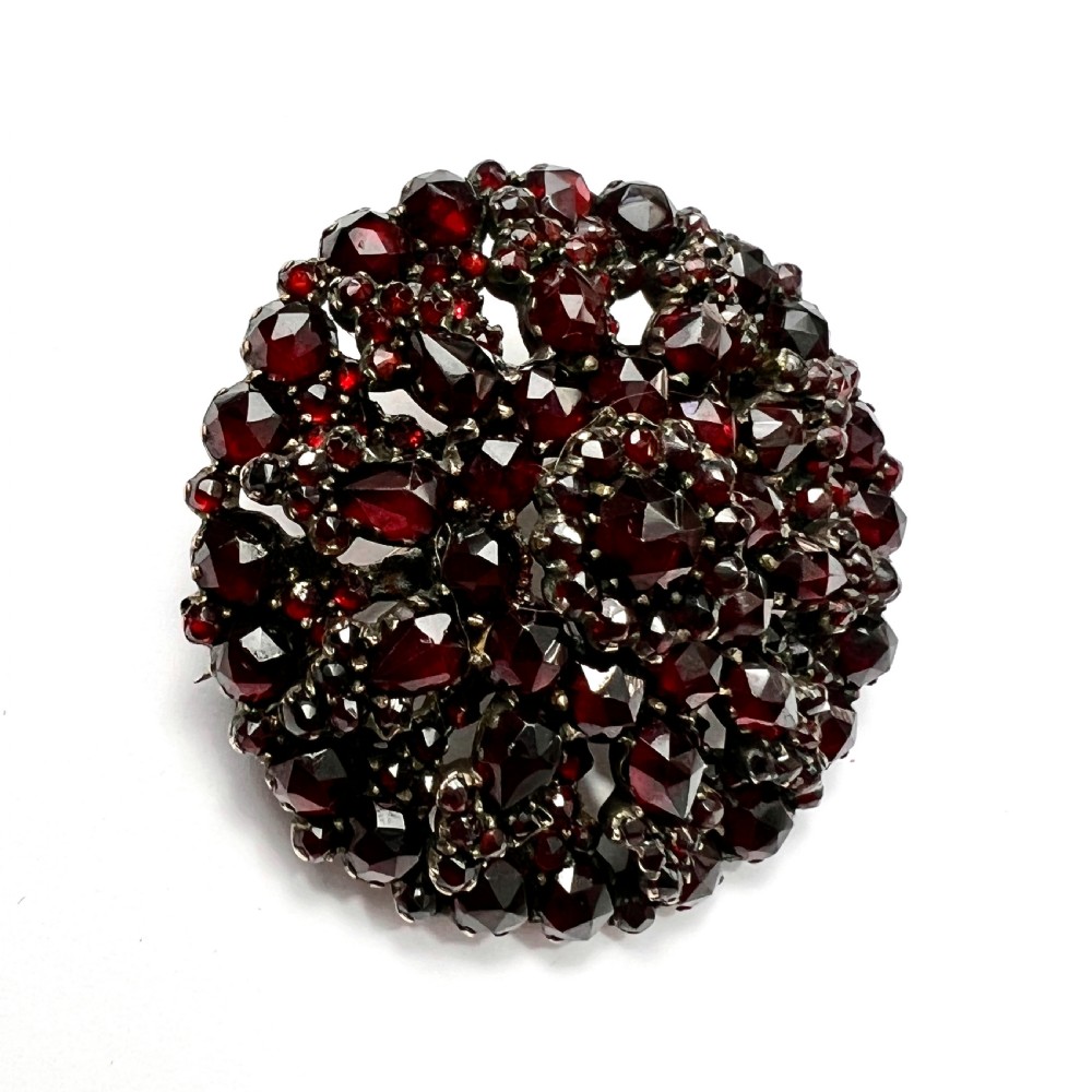 Large Victorian Bohemian Garnet Cluster Brooch
 View III