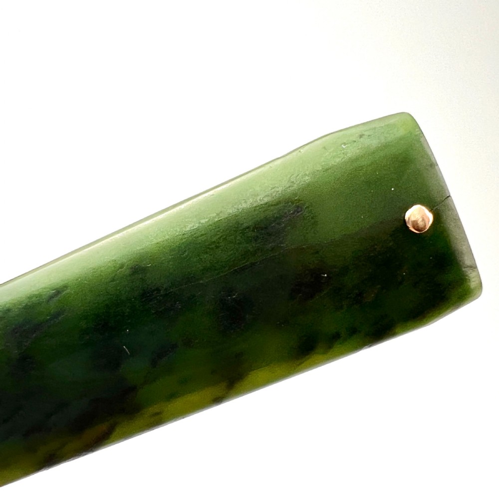 Large Victorian 9CT Rose Gold New Zealand Jade Pendant  View VII