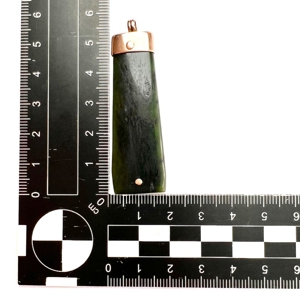 Large Victorian 9CT Rose Gold New Zealand Pounamu Jade Pendant  View VIII