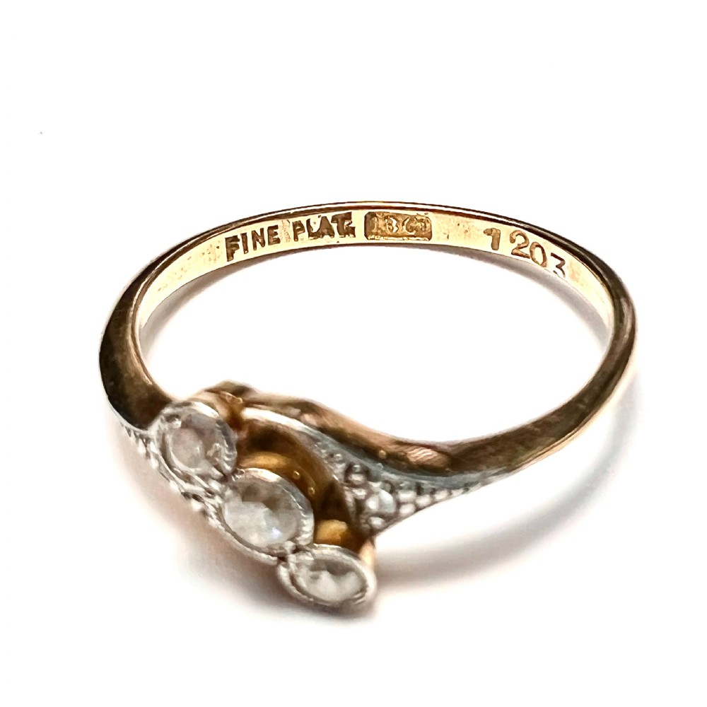 Edwardian 18CT Gold Platinum and Diamond Ring View IV