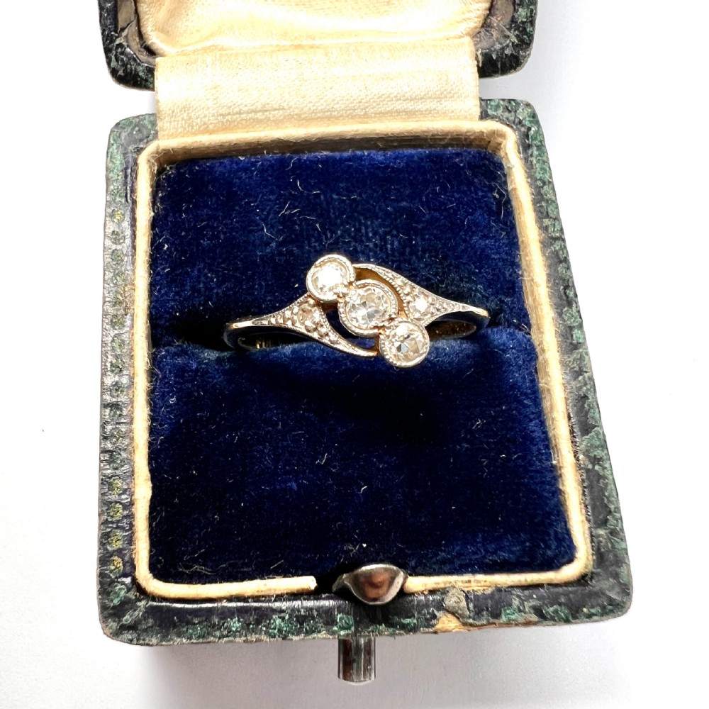 Edwardian 18CT Gold Platinum and Diamond Ring View VIII
