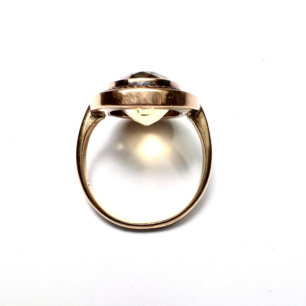Large Victorian 15CT Rose Gold Citrine Cocktail Ring  View VI
