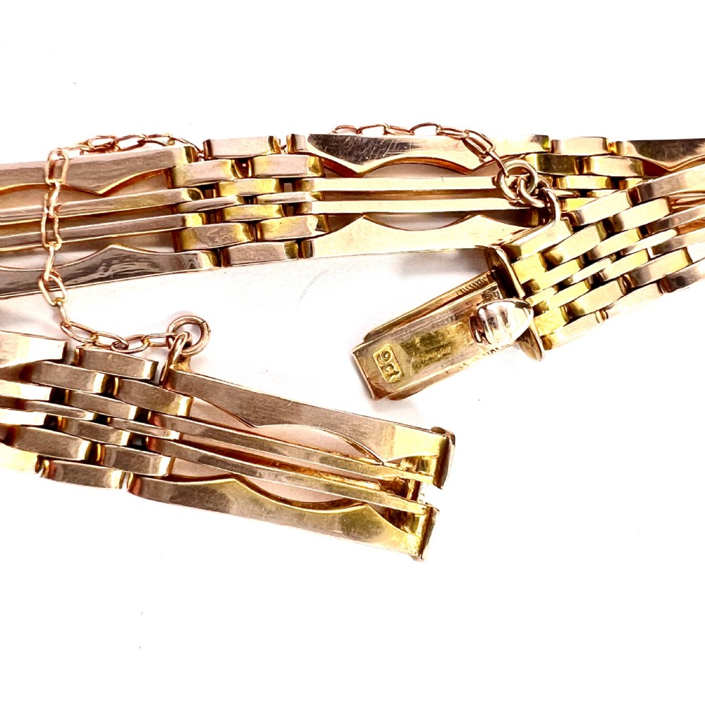 Antique 9CT Gold Gate Bracelet View V