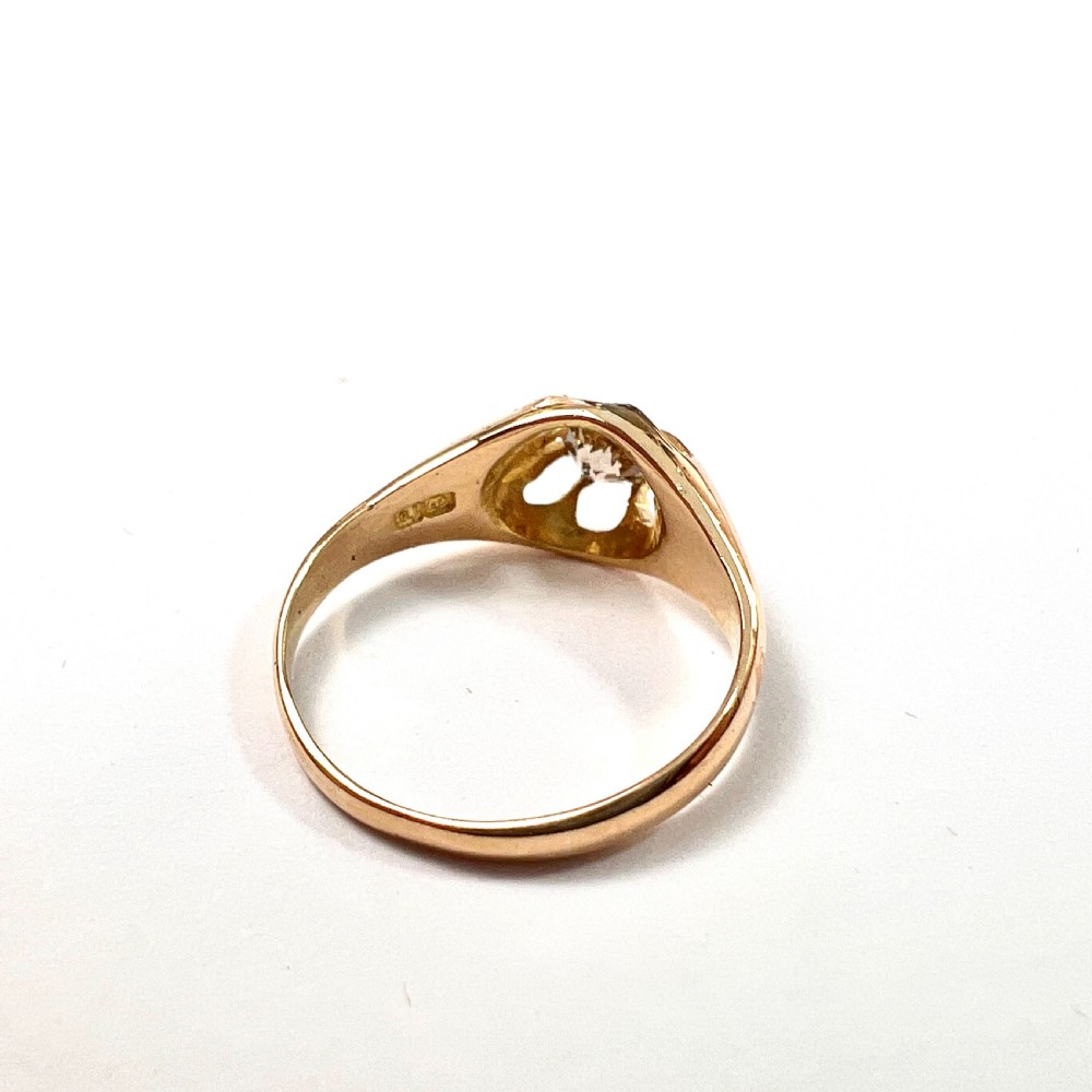 Victorian 18CT Gold Old Cut Diamond Solitaire Ring View V