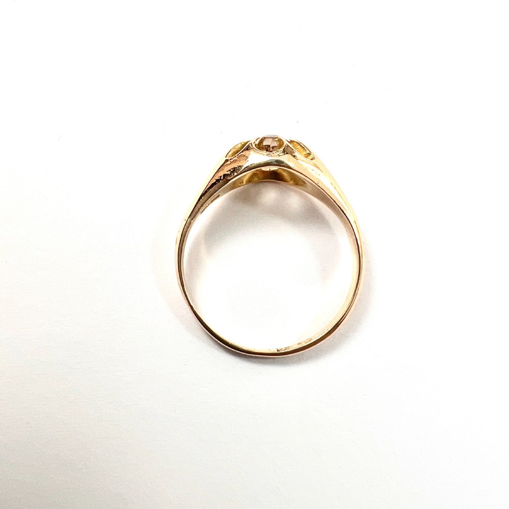 Victorian 18CT Gold Old Cut Diamond Solitaire Ring View VII