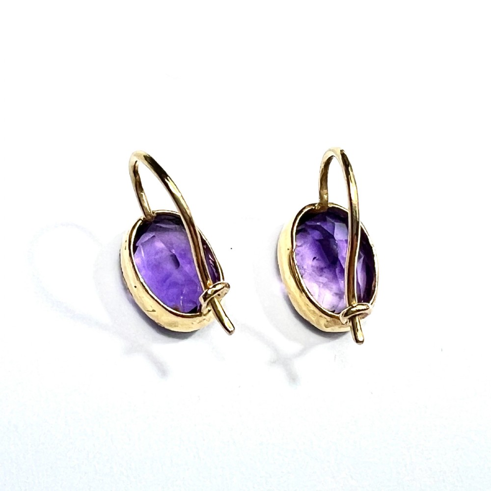 Antique Amethyst 9CT Gold Dormeuse Earrings View VII