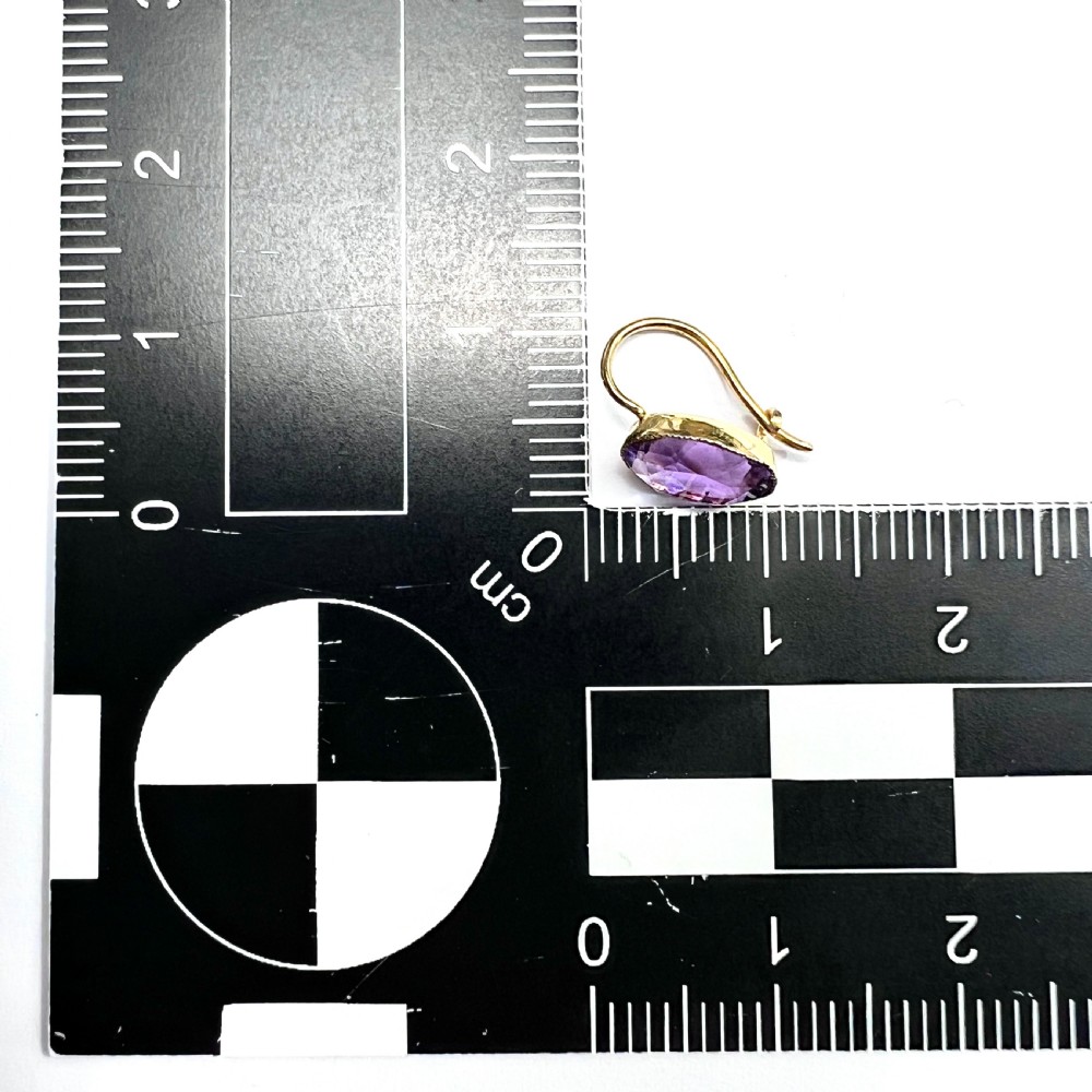 Antique Amethyst 9CT Gold Dormeuse Earrings View IX