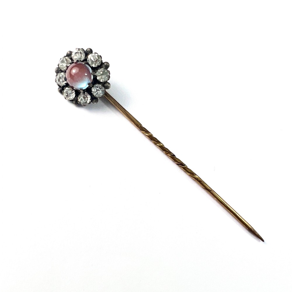 • Victorian Saphiret and Foiled Paste Stick Pin
