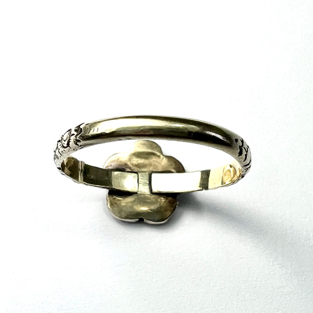 Georgian 12CT Gold Coral Flower Cluster Ring View VI