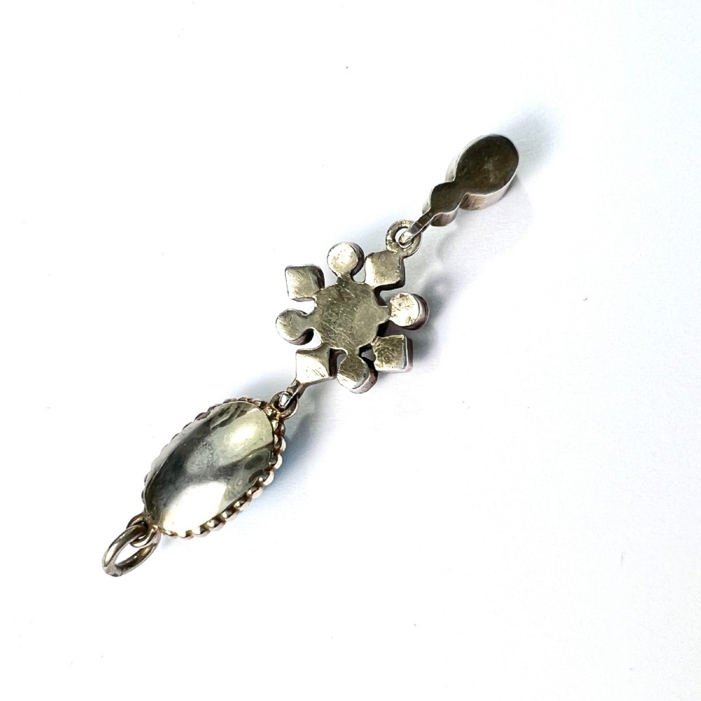 Victorian Turquoise Silver Gilt Pendant  View III