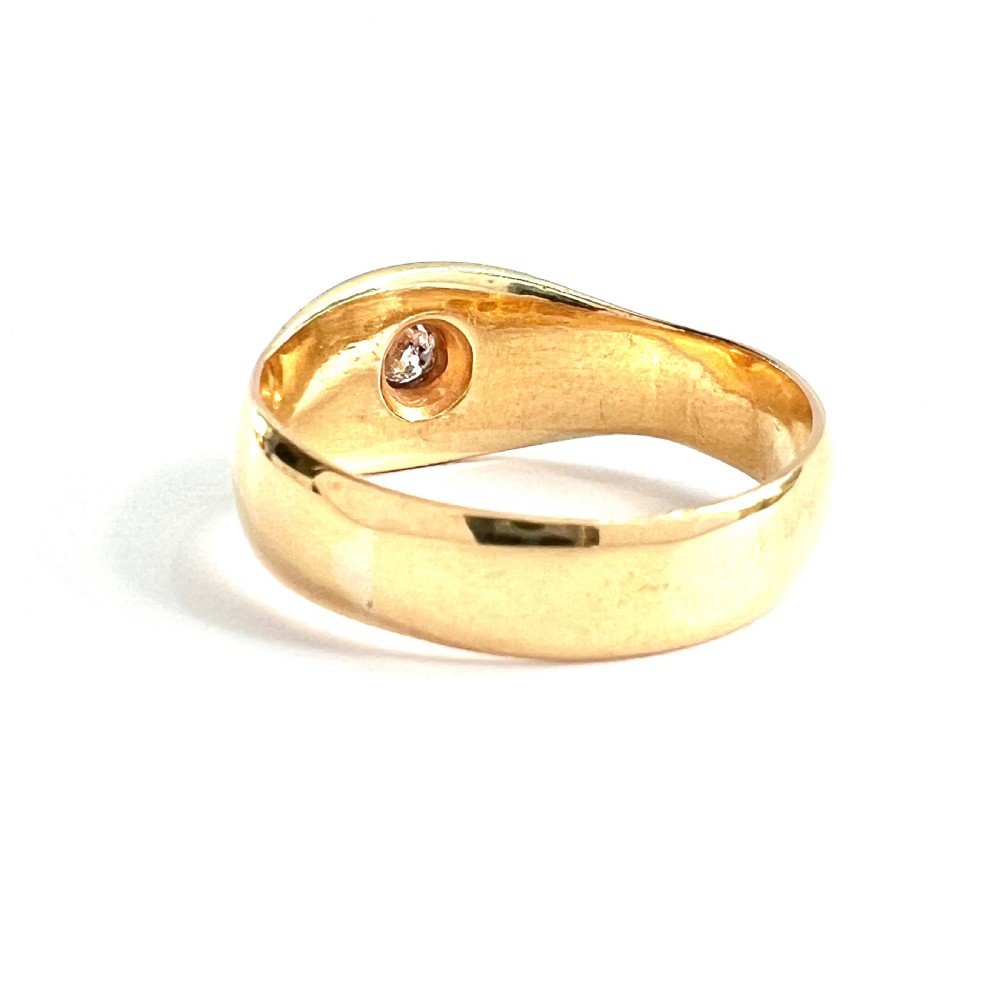 1887 Victorian 22CT Gold Old Cut Diamond Solitaire Ring  View III